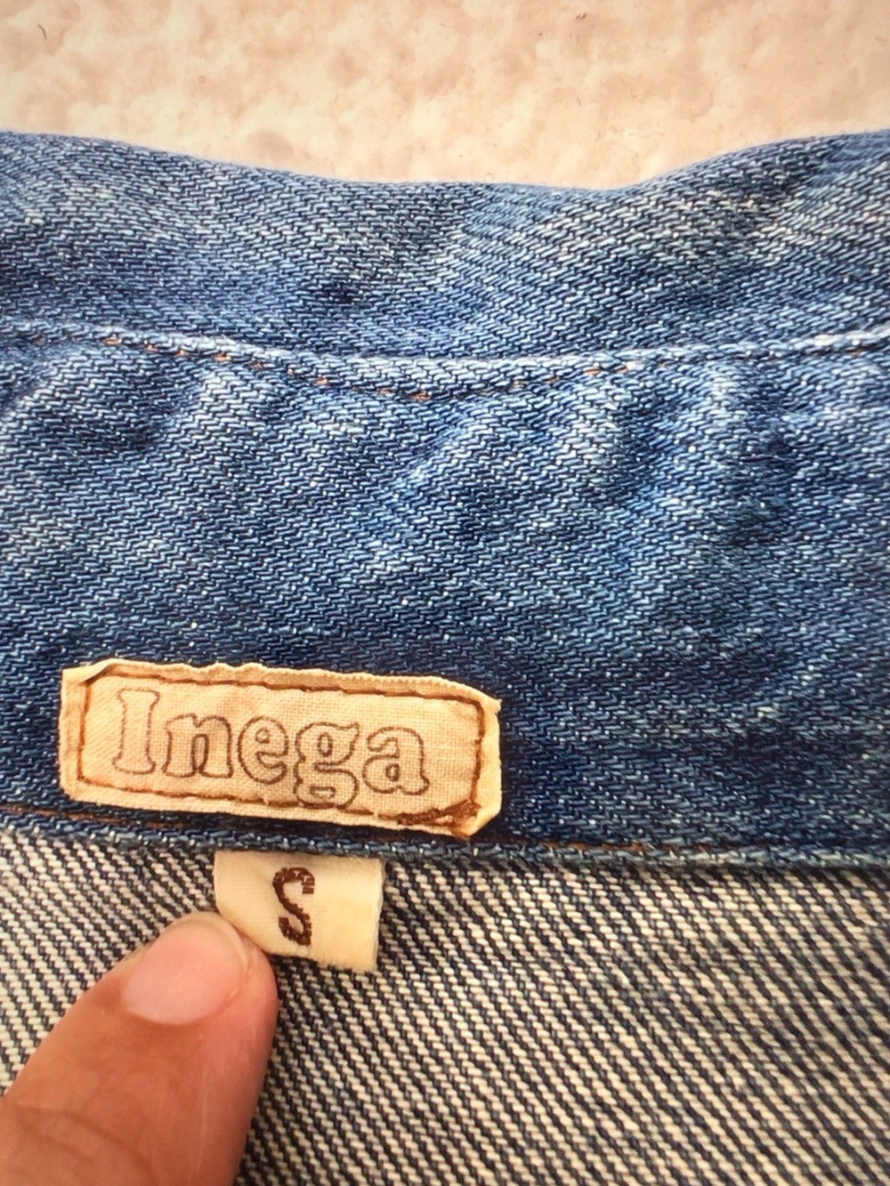 VTG Inega Studded Blue Denim Shirt - Women's Blouse - Picture 3 of 7